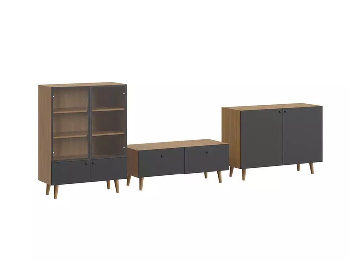 Комплект мебели для гостиной Frida 7 черно-бежевого цвета