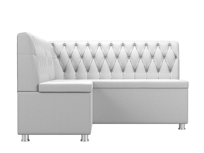 Кухонный угловой диван Мирта белого цвета (экокожа) левый угол - купить Угловые диваны по цене 36999.0
