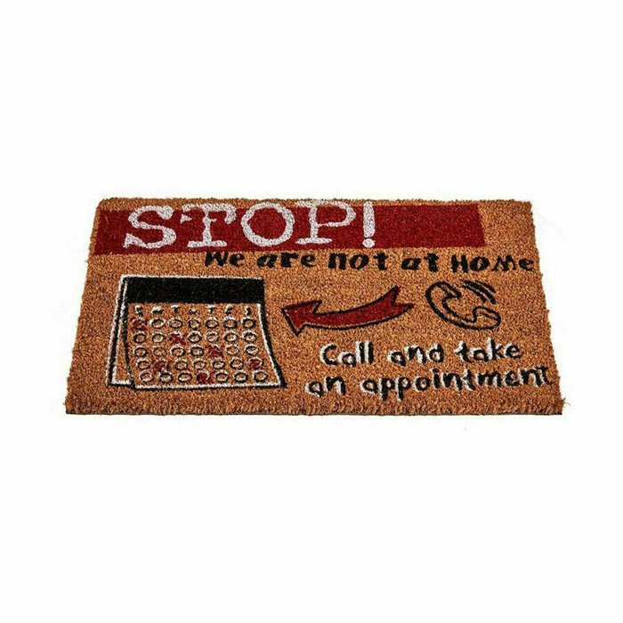 Дверной Коврик Stop Чёрный Красный Натуральный Кокосовое волокно 40 x 1,5 x 60 см (12 штук) - купить Придверные коврики по цене 17730.0