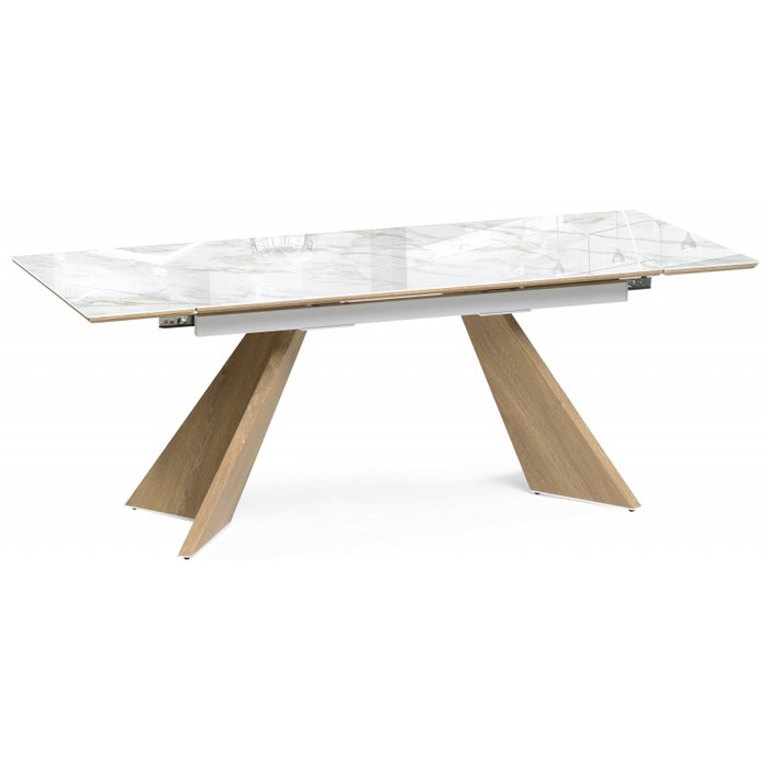 Раздвижной обеденный стол Ливи белого цвета - купить Обеденные столы по цене 48190.0