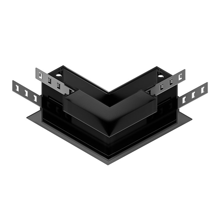 Коннектор угловой для встраиваемого шинопровода Linea черного цвета
