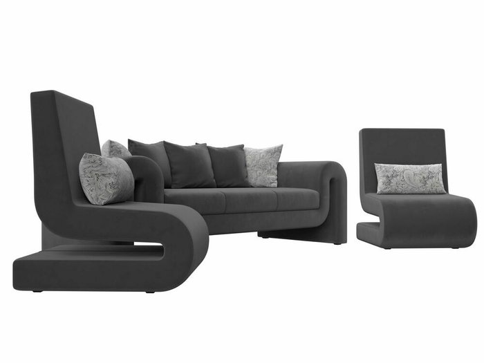 Набор мягкой мебели Волна 1 серого цвета - лучшие Комплекты мягкой мебели в INMYROOM