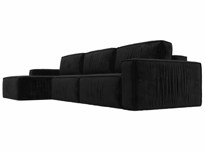 Угловой диван-кровать Прага Классик лонг черного цвета левый угол - лучшие Угловые диваны в INMYROOM