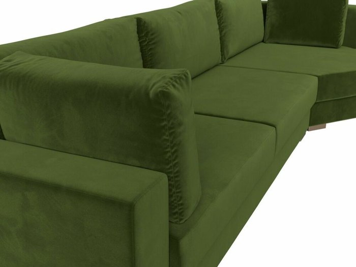 Угловой диван-кровать Лига 026 зеленого цвета правый угол - лучшие Угловые диваны в INMYROOM
