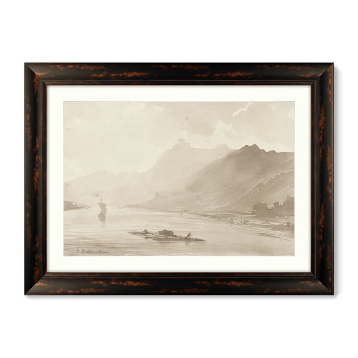 Репродукция картины в раме Вид на Рейн, 1842г. - купить Картины по цене 16299.0