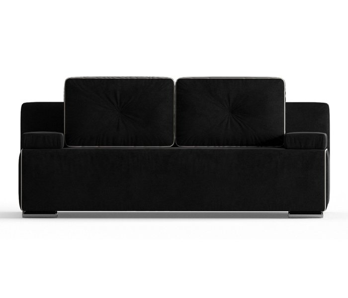 Диван-кровать Роклин в обивке из велюра черного цвета - купить Прямые диваны по цене 29490.0