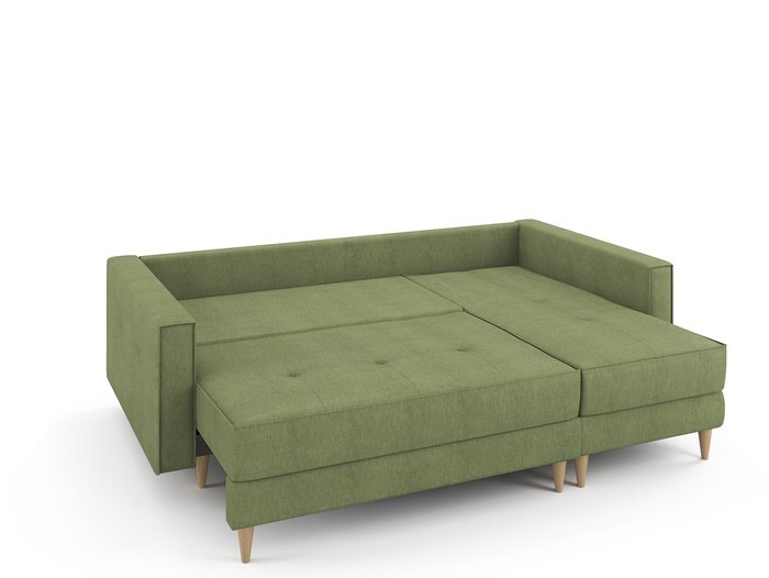 Угловой раскладной диван Отто правый оливкового цвета - купить Угловые диваны по цене 77700.0