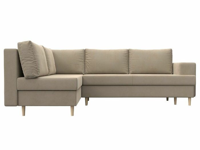 Угловой диван-кровать Сильвана бежевого цвета левый угол - купить Угловые диваны по цене 63999.0