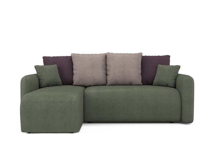 Угловой раскладной диван Arti левый темно-зеленого цвета
