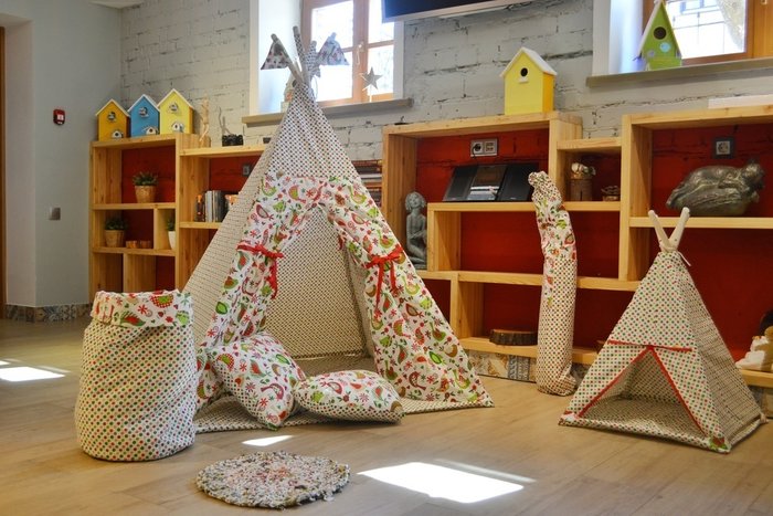 Детская палатка Вигвам  с ковриком - лучшие Игровые домики в детскую в INMYROOM