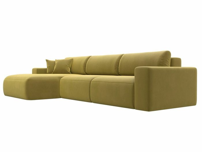 Угловой диван-кровать Лига 036 Классик Лонг желтого цвета левый угол - лучшие Угловые диваны в INMYROOM