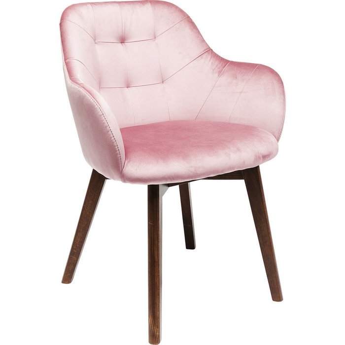 Стул мягкий с подлокотниками Lady розового цвета - лучшие Обеденные стулья в INMYROOM