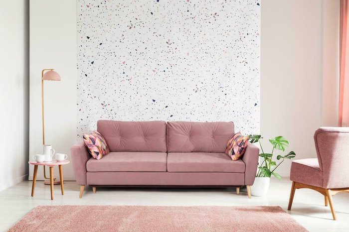 Диван-кровать Калгари розового цвета - купить Прямые диваны по цене 58390.0