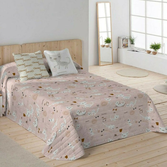 Покрывало Cats-4 250х260 розового цвета - лучшие Покрывала в INMYROOM