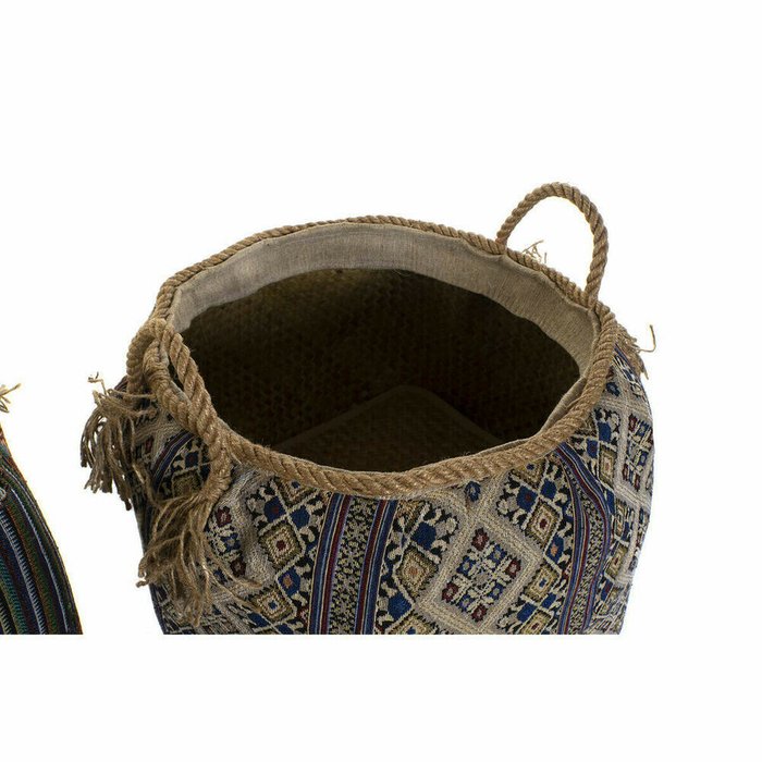 Корзина DKD Home Decor Натуральное волокно 41 x 41 x 40 cm Boho (2 штук) - лучшие Плетеные корзины в INMYROOM