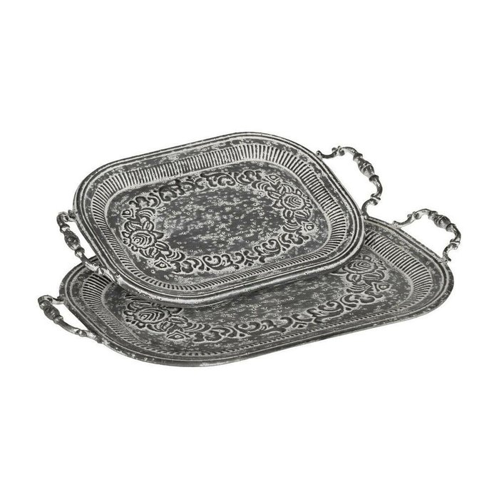 Набор подносов Серый 49,5 x 31 x 5,5 cm (2 штук) - купить Подносы по цене 5712.0