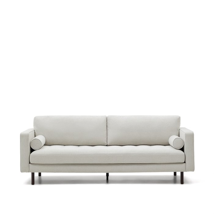 Диван Debra бело-серого цвета с ножками цвета венге - купить Прямые диваны по цене 252990.0