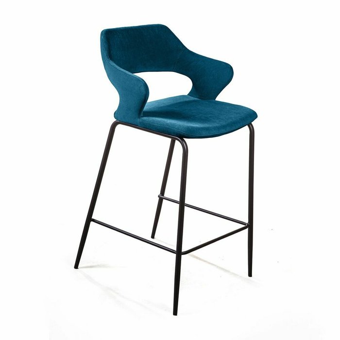Барный стул Woddy сине-зеленого цвета