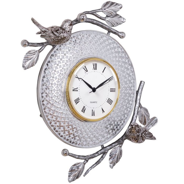 Часы настенные Терра Мей серебряного цвета