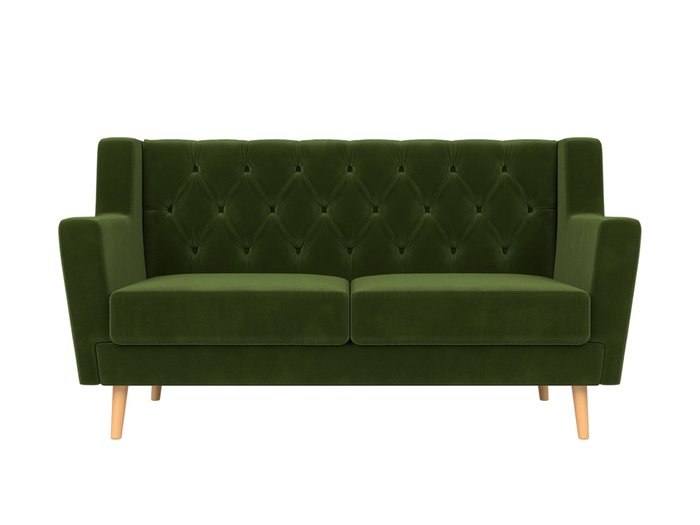 Диван Брайтон Люкс зеленого цвета  - купить Прямые диваны по цене 29999.0