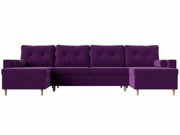 Угловой диван-кровать Белфаст фиолетового цвета (тик-так)  - купить Угловые диваны по цене 89999.0