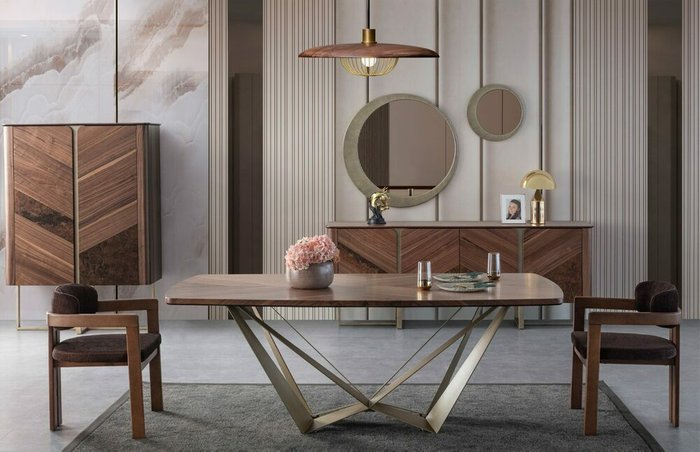 Обеденный стол Мейеру коричневого цвета - лучшие Обеденные столы в INMYROOM