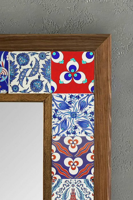 Настенное зеркало 33x33 с мозаикой из натурального камня - лучшие Настенные зеркала в INMYROOM