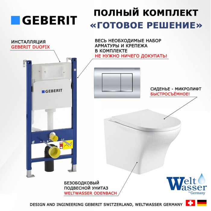 Комплект 3 в 1 инсталляция Duofix