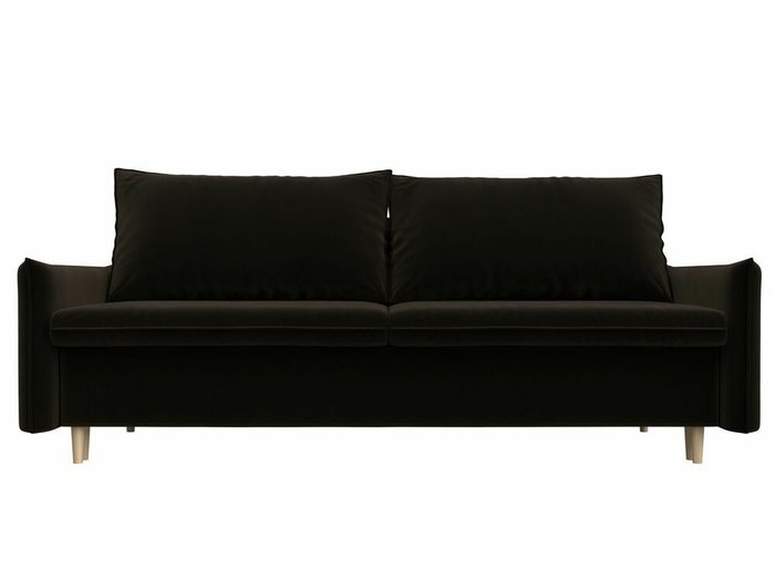Прямой диван-кровать Хьюстон темно-коричневого цвета - купить Прямые диваны по цене 52999.0