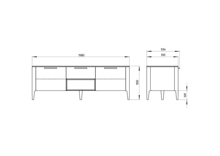 Тумба под ТВ Type S белого цвета - лучшие Тумбы для ТВ в INMYROOM