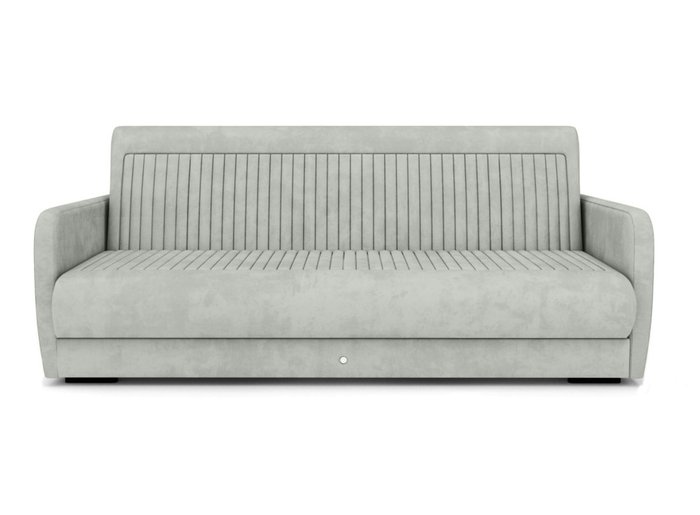 Прямой диван-кровать светло-серого цвета