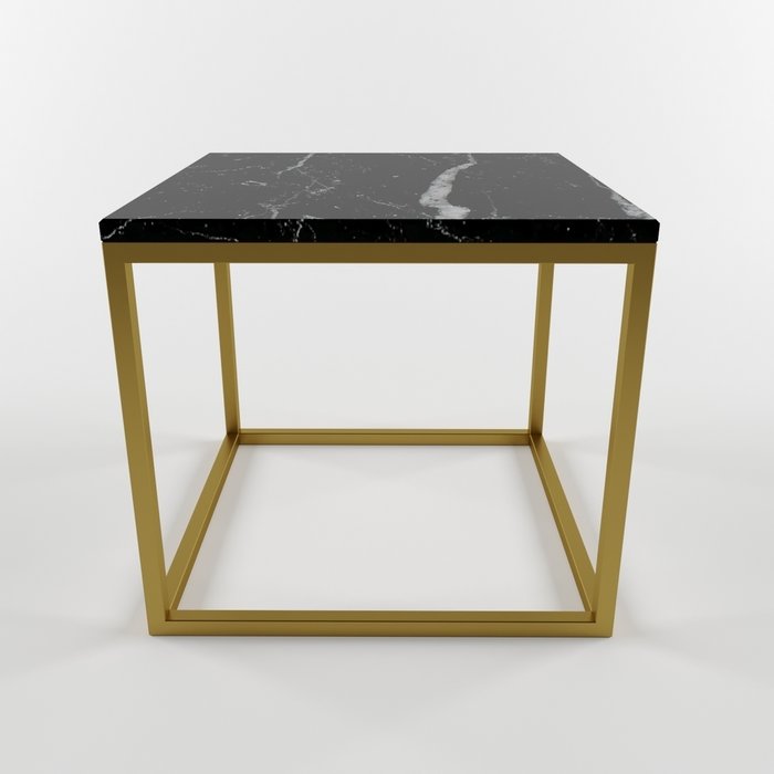 Журнальный столик с мраморной столешницей CUBUS gold - купить Кофейные столики по цене 22300.0
