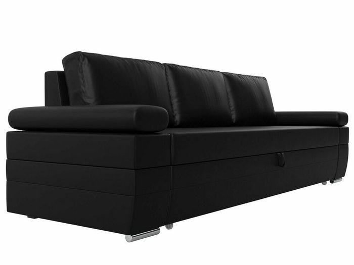 Прямой диван-кровать Канкун черного цвета (экокожа) - лучшие Прямые диваны в INMYROOM