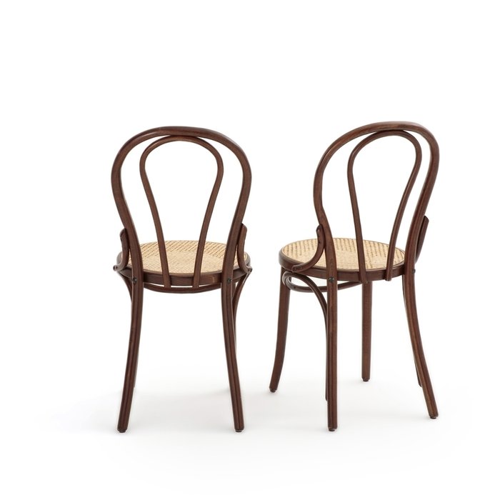 Комплект из двух стульев с плетеным сиденьем Bistro коричневого цвета - купить Обеденные стулья по цене 46475.0