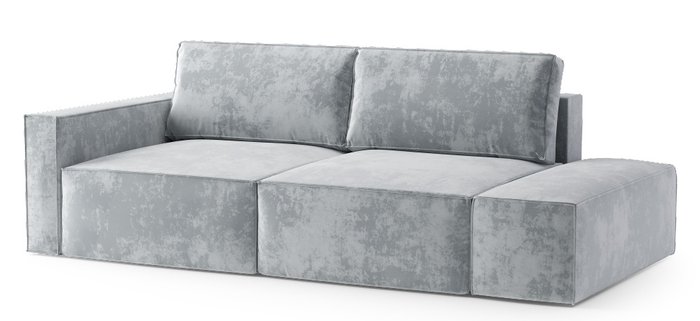 Диван-кровать Софт серого цвета с банкеткой правой Диван-кровать Софт серого цвета с банкеткой правой