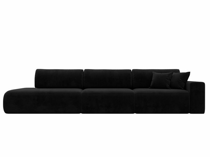 Диван-кровать Лига 036 Модерн Лонг черного цвета с правым подлокотником - купить Прямые диваны по цене 98999.0