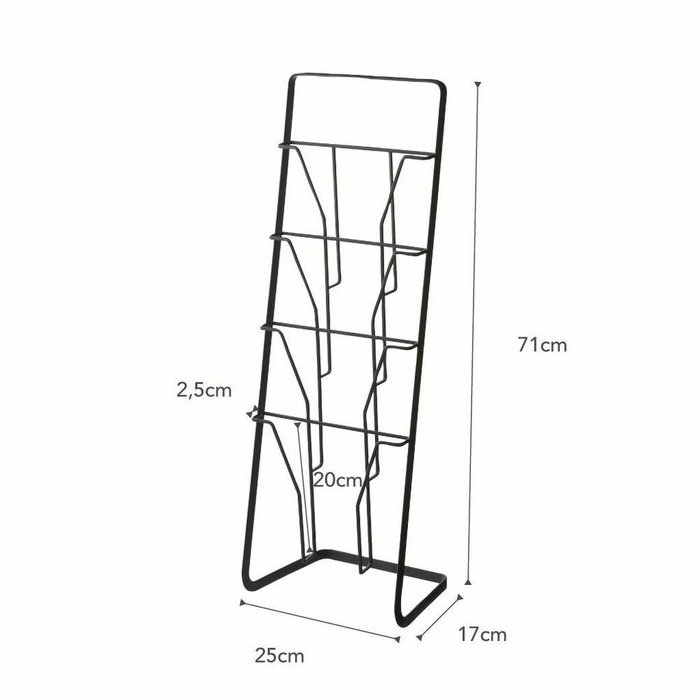 Журнальная стойка Tower черного цвета - купить Газетницы по цене 7061.0 Журнальная стойка Tower черного цвета - купить Газетницы по цене 7061.0