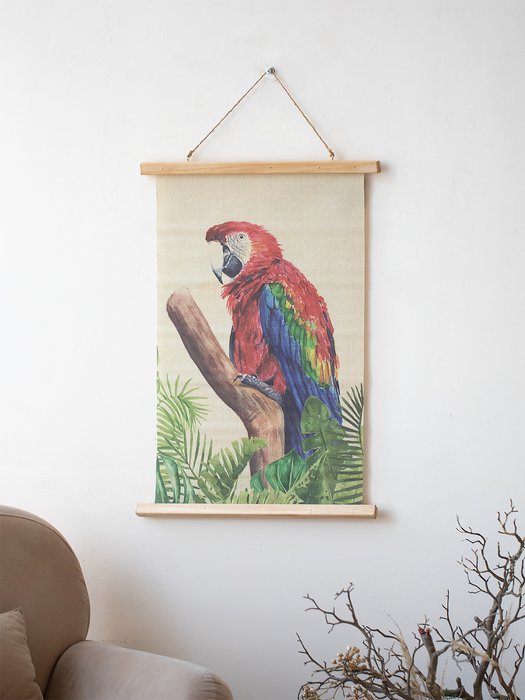 Картина подвесная Попугай красного цвета - лучшие Картины в INMYROOM