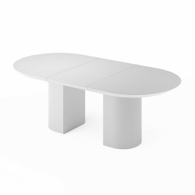 Раздвижной обеденный стол Гиртаб S белого цвета - лучшие Обеденные столы в INMYROOM