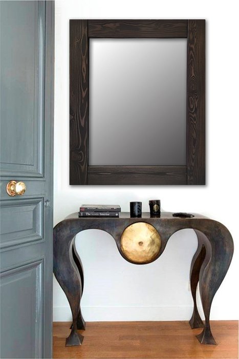 Настенное зеркало Венге 50х65 коричневого цвета - лучшие Настенные зеркала в INMYROOM