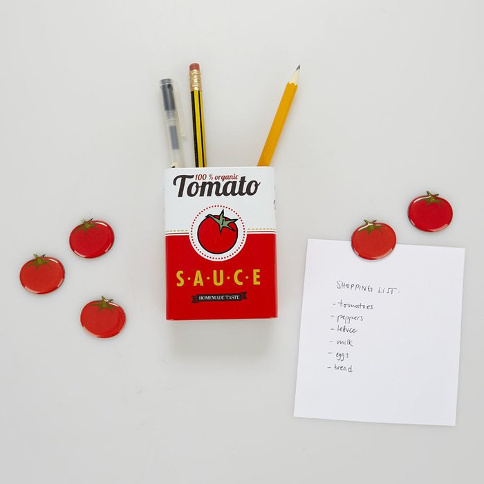 Набор подставки и держателей Tomato Sauce магнитный бело-красного цвета - купить Аксессуары для кухни по цене 1540.0