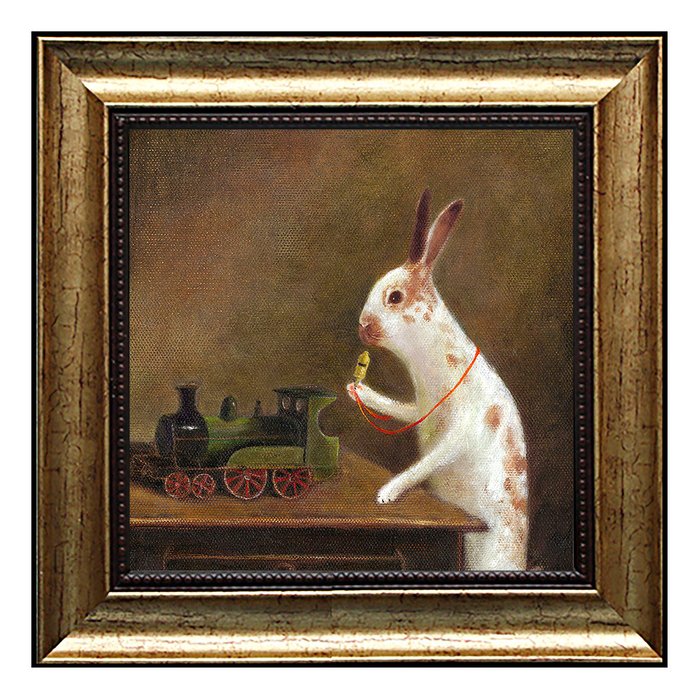 Картина Паровоз - счастья воз в раме из полистирола 