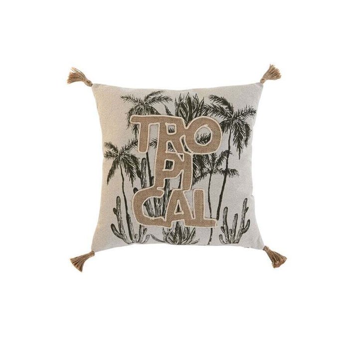 Подушка Home ESPRIT Бежевый Натуральный Тропический Boho 45 x 5 x 45 см Подушка Home ESPRIT Бежевый Натуральный Тропический Boho 45 x 5 x 45 см