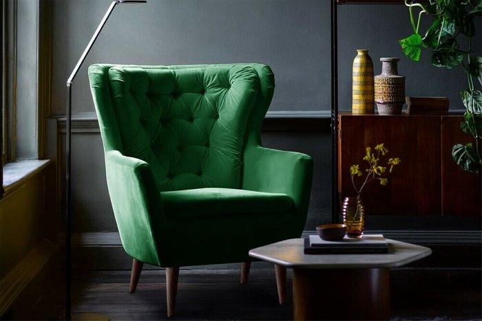 Кресло Дерби темно-зеленого цвета - купить Интерьерные кресла по цене 38700.0