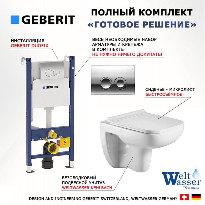 Комплект 3 в 1 инсталляция Duofix