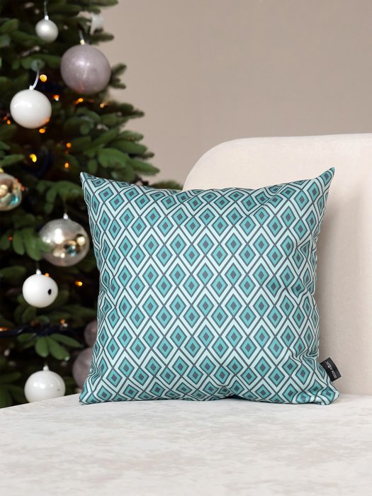 Декоративная подушка Lira 45х45 серо-голубого цвета - лучшие Декоративные подушки в INMYROOM