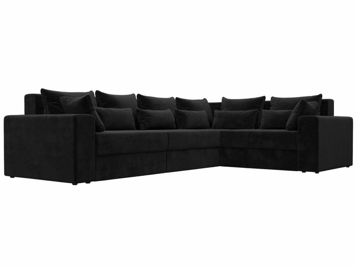Угловой диван-кровать Майами Long черного цвета правый угол - лучшие Угловые диваны в INMYROOM