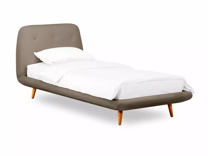Кровать Loa 90х200 серо-коричневого цвета - купить Кровати для спальни по цене 57870.0