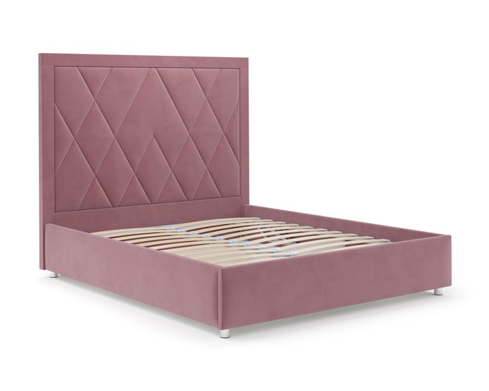 Кровать Треви 140х190 пудрового цвета с подъемным механизмом (велюр) - лучшие Кровати для спальни в INMYROOM