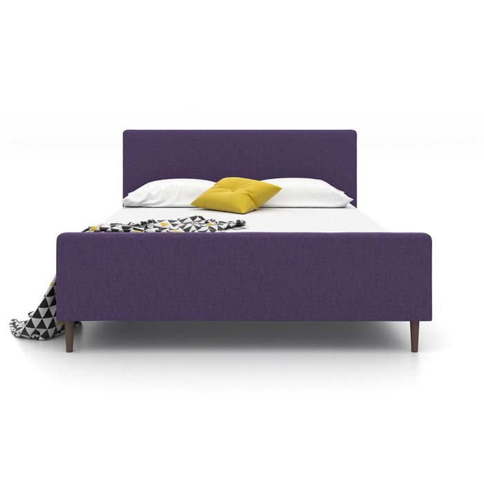 Кровать Scandi на ножках фиолетового цвета 200х200 - купить Кровати для спальни по цене 40700.0